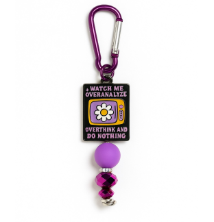 Handmade Purple Overanalyze Beaded Keychain Supporting Invisible Illness Awareness