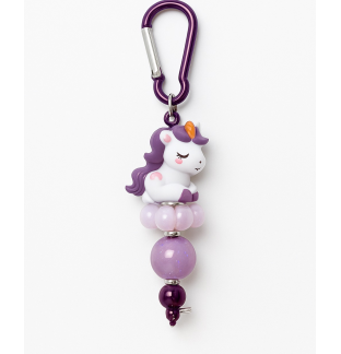 Handmade Purple Unicorn Beaded Keychain Supporting Invisible Illness Awareness