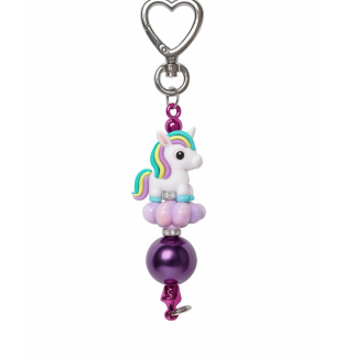 Handmade Purple & Teal Unicorn Beaded Keychain Supporting Invisible Illness Awareness