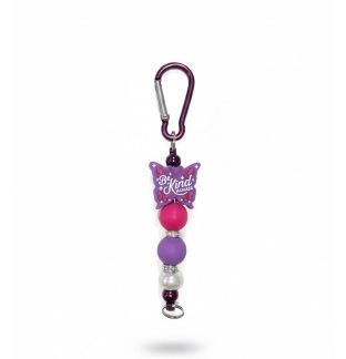 Handmade Be Kind Always Purple & Pink Beaded Keychain Supporting Invisible Illness Awareness