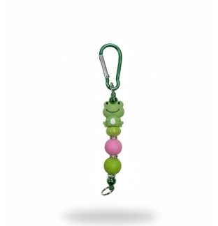 Handmade Frog Green Beaded Keychain Supporting Invisible Illness Awareness