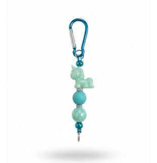 Handmade Teal Unicorn Beaded Keychain Supporting Invisible Illness Awareness