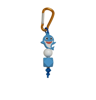 Handmade Blue Shark Beaded Keychain Supporting Invisible Illness Awareness