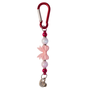 Handmade Pink Bow Beaded Keychain W/ Sloth Charm Supporting Invisible Illness Awareness Slow Progress Is Still Progress