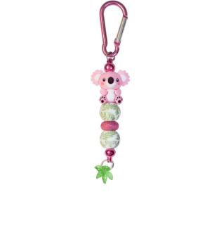 Handmade Pink Koala Beaded Keychain W/ Sloth Charm Supporting Invisible Illness Awareness Slow Progress Is Still Progress