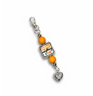 Handmade Orange Everything's Fine Beaded Keychain Supporting Invisible Illness Awareness