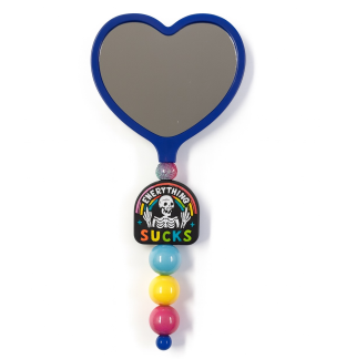 Handmade Multi Colored Skeleton Beaded Heart Mirror Cute Vanity & Makeup Mirror Support Chronic Rare & Invisible Illness Awareness