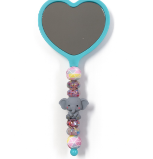Handmade Elephant Multicolored Beaded Heart Mirror Cute Vanity & Makeup Mirror Support Chronic Rare & Invisible Illness Awareness