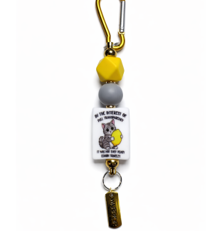 Handmade Not Easy Peasy Lemon Squeezie Keychain Charm Supporting Invisible Illness Awareness
