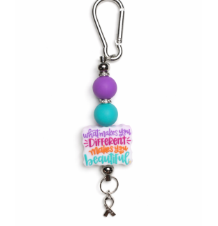 Handmade Beaded What Makes You Different Makes you beautiful Keychain Charm Supporting Invisible Illness Awareness