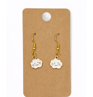 White Cloud Dangling Earrings Supporting Awareness for Chronic Rare and Invisible Illnesses