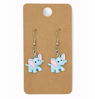 Blue Elephant Dangling Earrings Supporting Awareness for Chronic Rare and Invisible Illnesses