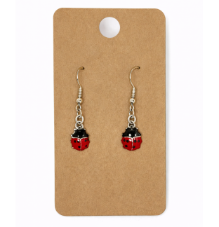 Red Ladybug Dangling Earrings Supporting Awareness for Chronic Rare and Invisible Illnesses