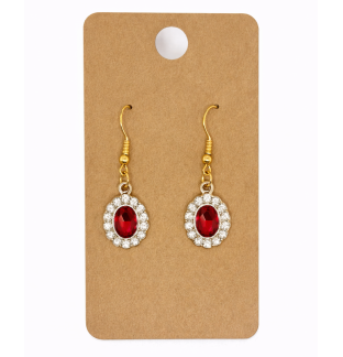 Red White Stone Dangling Earrings Supporting Awareness for Chronic Rare and Invisible Illnesses