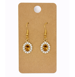 Yellow White Stone Dangling Earrings Supporting Awareness for Chronic Rare and Invisible Illnesses