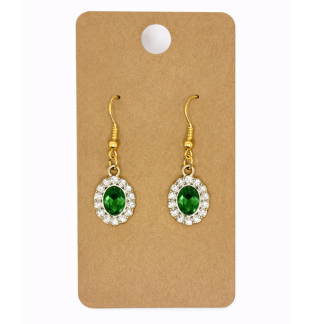 Green White Stone Dangling Earrings Supporting Awareness for Chronic Rare and Invisible Illnesses