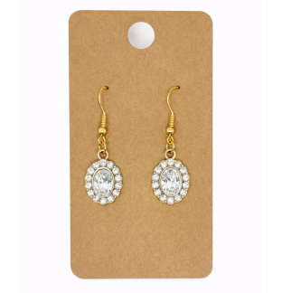White Stone Dangling Earrings Supporting Awareness for Chronic Rare and Invisible Illnesses