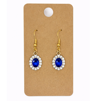 Blue & White Stone Dangling Earrings Supporting Awareness for Chronic Rare and Invisible Illnesses