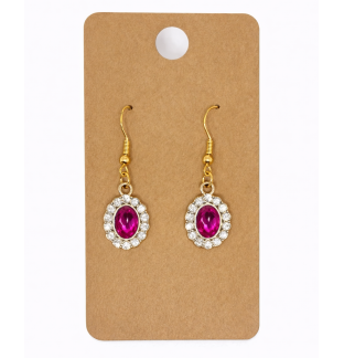 Pink & White Stone Dangling Earrings Supporting Awareness for Chronic Rare and Invisible Illnesses