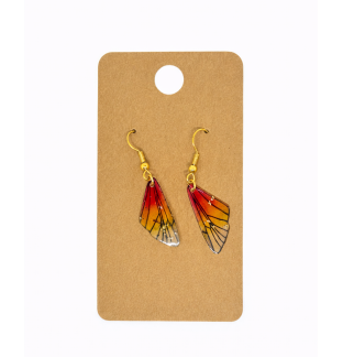 Red Orange Yellow Butterfly Wings Dangling Earrings Supporting Awareness for Chronic Rare and Invisible Illnesses