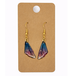 Blue & Purple Butterfly Wings Dangling Earrings Supporting Awareness for Chronic Rare and Invisible Illnesses