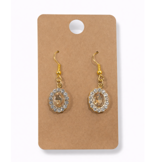 Brown Stone Dangling Earrings Supporting Awareness for Chronic Rare and Invisible Illnesses