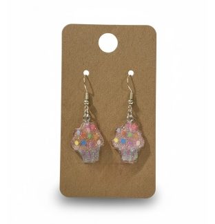 Rainbow Glitter Cupcakes Earrings Supporting Awareness for Chronic Rare and Invisible Illnesses