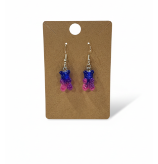 Gummy Bears Blue & Purple Pink Earrings Supporting Awareness for Chronic Rare and Invisible Illnesses
