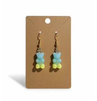Gummy Bears Blue & Green Earrings Supporting Awareness for Chronic Rare and Invisible Illnesses