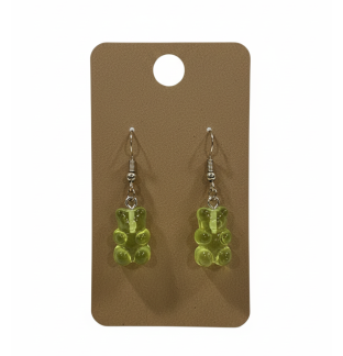 Purple Gummy Bear Dangling Earrings Supporting Awareness for Chronic Rare and Invisible Illnesses