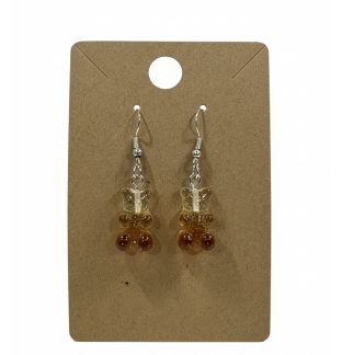 Pink Gummy Bear Dangling Earrings Supporting Awareness for Chronic Rare and Invisible Illnesses