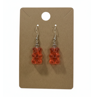 Brown & Beige Root Beer Gummy Bear Dangling Earrings Supporting Awareness for Chronic Rare and Invisible Illnesses