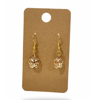 Purple Glitter Butterfly Dangling Gold Color Earrings Supporting Awareness for Chronic Rare and Invisible Illnesses