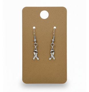 Gold Flower Clear Stone Dangling Gold Color Earrings Supporting Awareness for Chronic Rare and Invisible Illnesses