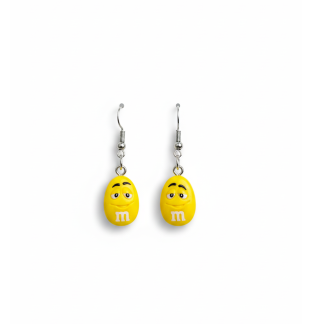 Yellow M Candy Dangling Earrings Supporting Awareness for Chronic Rare and Invisible Illnesses