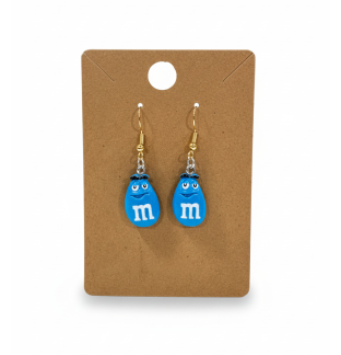 Blue M Candy Dangling Earrings Supporting Awareness for Chronic Rare and Invisible Illnesses