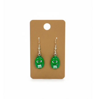 Green M Candy Dangling Earrings Supporting Awareness for Chronic Rare and Invisible Illnesses