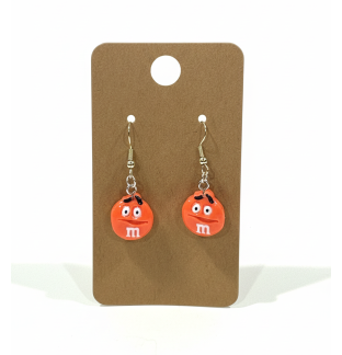 Orange M Candy Dangling Earrings Supporting Awareness for Chronic Rare and Invisible Illnesses