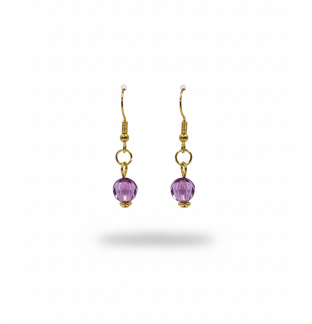Purple Dangling Earrings Supporting Awareness for Chronic Rare and Invisible Illnesses