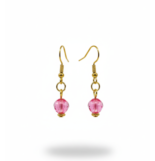 Pink Dangling Earrings Supporting Awareness for Chronic Rare and Invisible Illnesses
