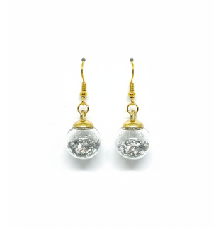 Silver Gray Ornament Dangling Earrings Supporting Awareness for Chronic Rare and Invisible Illnesses