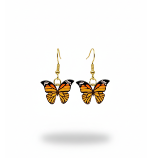 Monarch Butterfly Orange Dangling Earrings Supporting Awareness for Chronic Rare and Invisible Illnesses