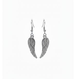 Silver Angel Wings Dangling Earrings Supporting Awareness for Chronic Rare and Invisible Illnesses