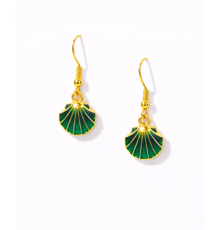 Handmade Green Shell Earrings Supporting Awareness for Chronic Rare and Invisible Illnesses