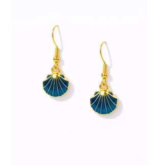 Handmade Blue Shell Earrings Supporting Awareness for Chronic Rare and Invisible Illnesses