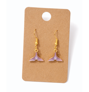 Handmade Purple Dolphin Tail Dangling Earrings Supporting Awareness for Chronic Rare and Invisible Illnesses