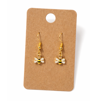 Handmade Yellow Bee Dangling Earrings Supporting Awareness for Chronic Rare and Invisible Illnesses