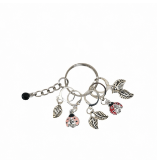 Handmade Silver Ladybugs & Leaves Awareness Stitch Markers Supporting & Spreading Awareness Chronic Rare Disease