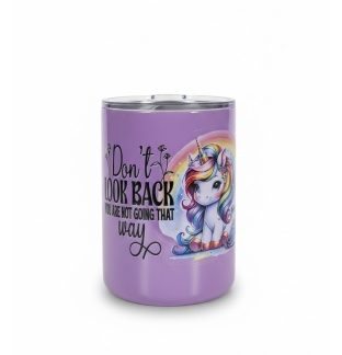 Don't Look Back You're Not Going That Way Purple Travel Mug Rare, Chronic & Grow Positive Thoughts Unicorn Invisible Illness Awareness and Support