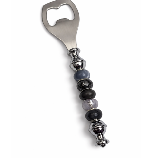 Handmade Black & Gray Beaded Bottle Opener Supporting Awareness For Chronic Rare & Invisible Illnesses